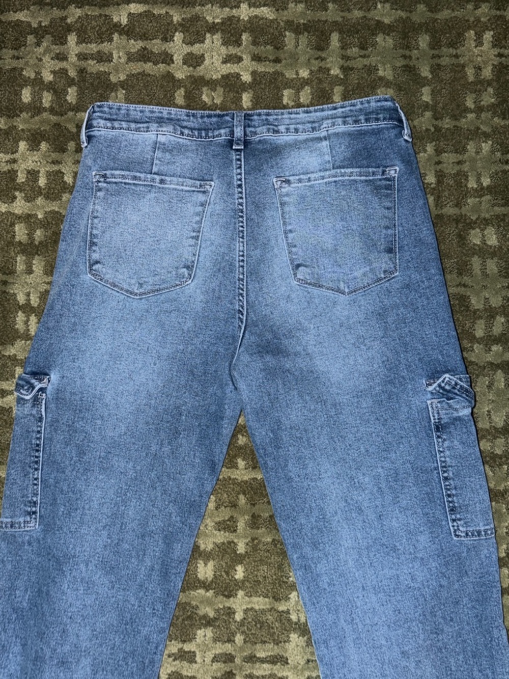 KanCan Medium Blue Cargo Flare Jeans Size 13 30 - Picture 7 of 8